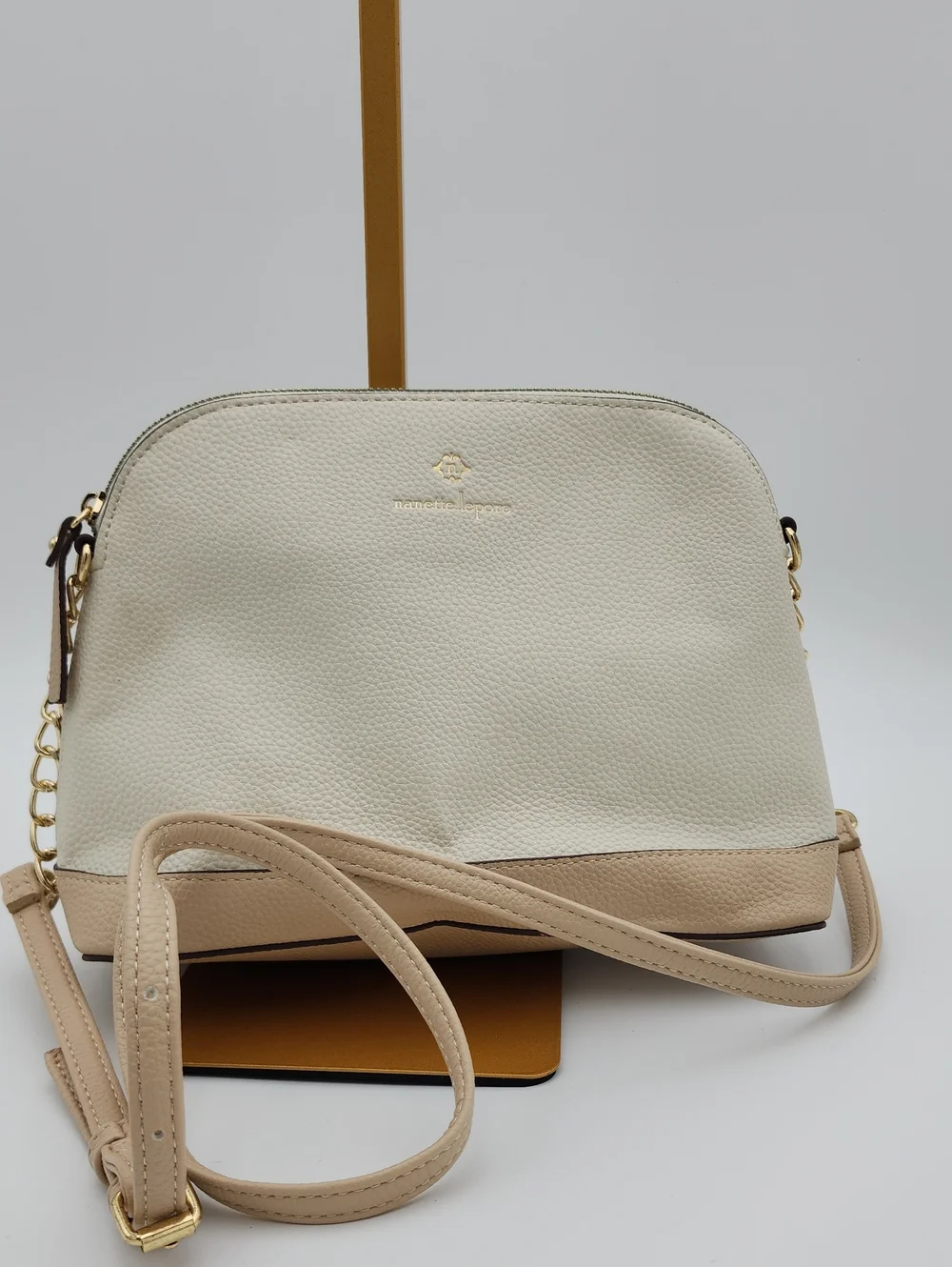 Nanette Lepore Cream and Beige Crossbody Bag